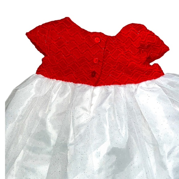 Sweetheart Rose Shimmery Red and White Matching Dress and Jacket Sz 12 Months - Picture 7 of 11